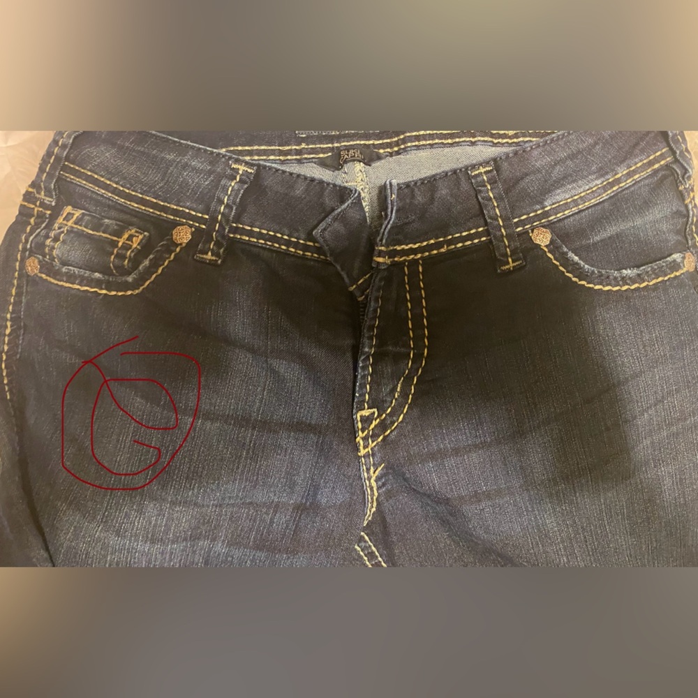Silver “sumo capris” size 31